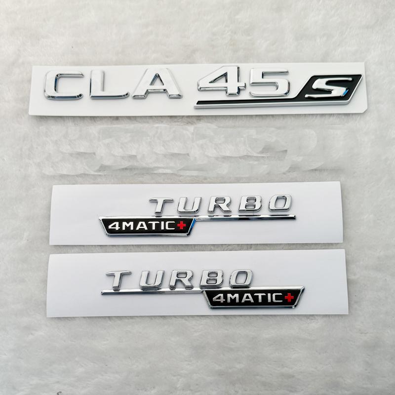Letras 3D CLA 45 S ABS emblema TURBO 4matic para Mercedes Benz AMG guardabarros de coche maletero C117 C118 CLA45S pegatina acceRR1