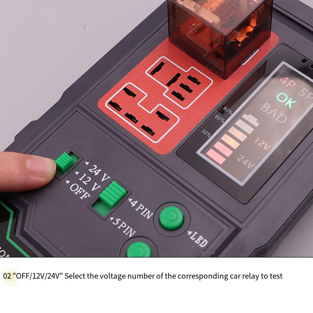 Black Auto Relay Test Equipment LED Screen For Easy Testing Testing Fast Relay Test Device Simply As Shown