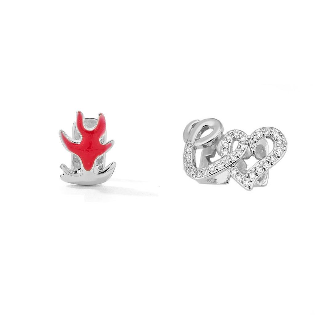 Hot Selling Halloween Hip Hop Grillz: Real Gold Plated Copper, Punk Zircon Paved, Big Gold Tooth Jewelry.