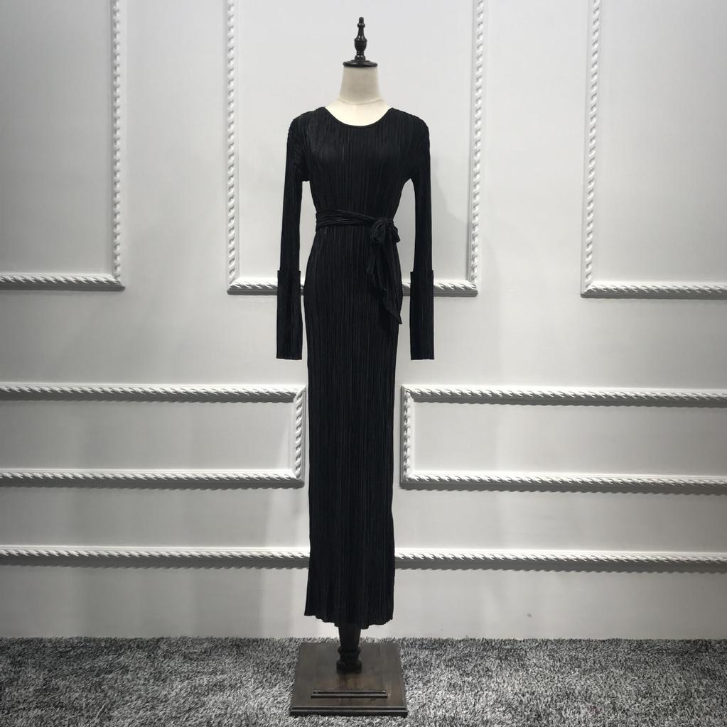 LR99 Slimming Pleated Robe Dress