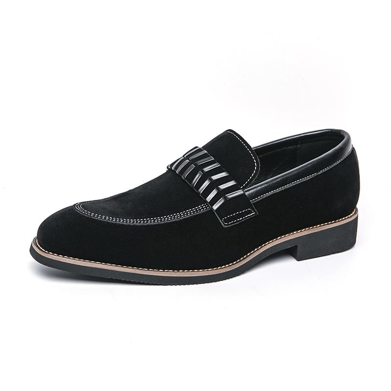 Fashion Designer Brand Men's Suede Leather Shoes Soft Sole Massage Sole Loafers Trendy Green Outdoor Commuting Men's Work Shoes