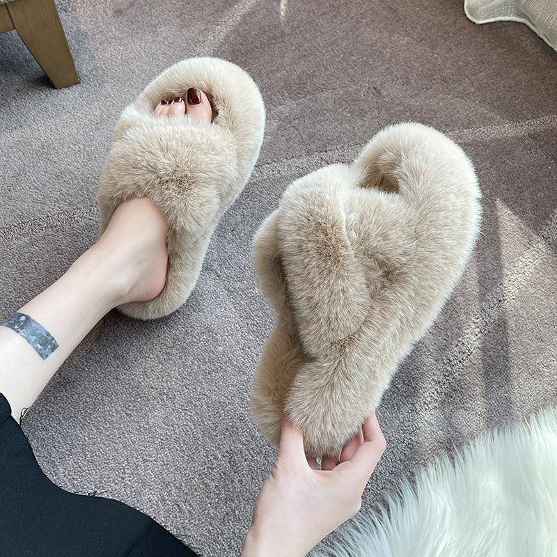 Mao Mao slippers women's outer wear spring and summer ins home home cross thick bottom height increase small autumn and winter cotton slippers