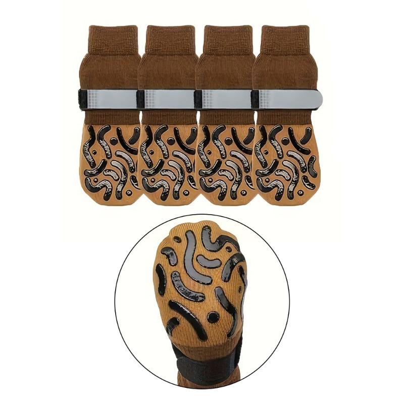 4pack Durability Dog Socks Thickened Paws Protectors Outdoor Paws Protectors for Various Pet Owners