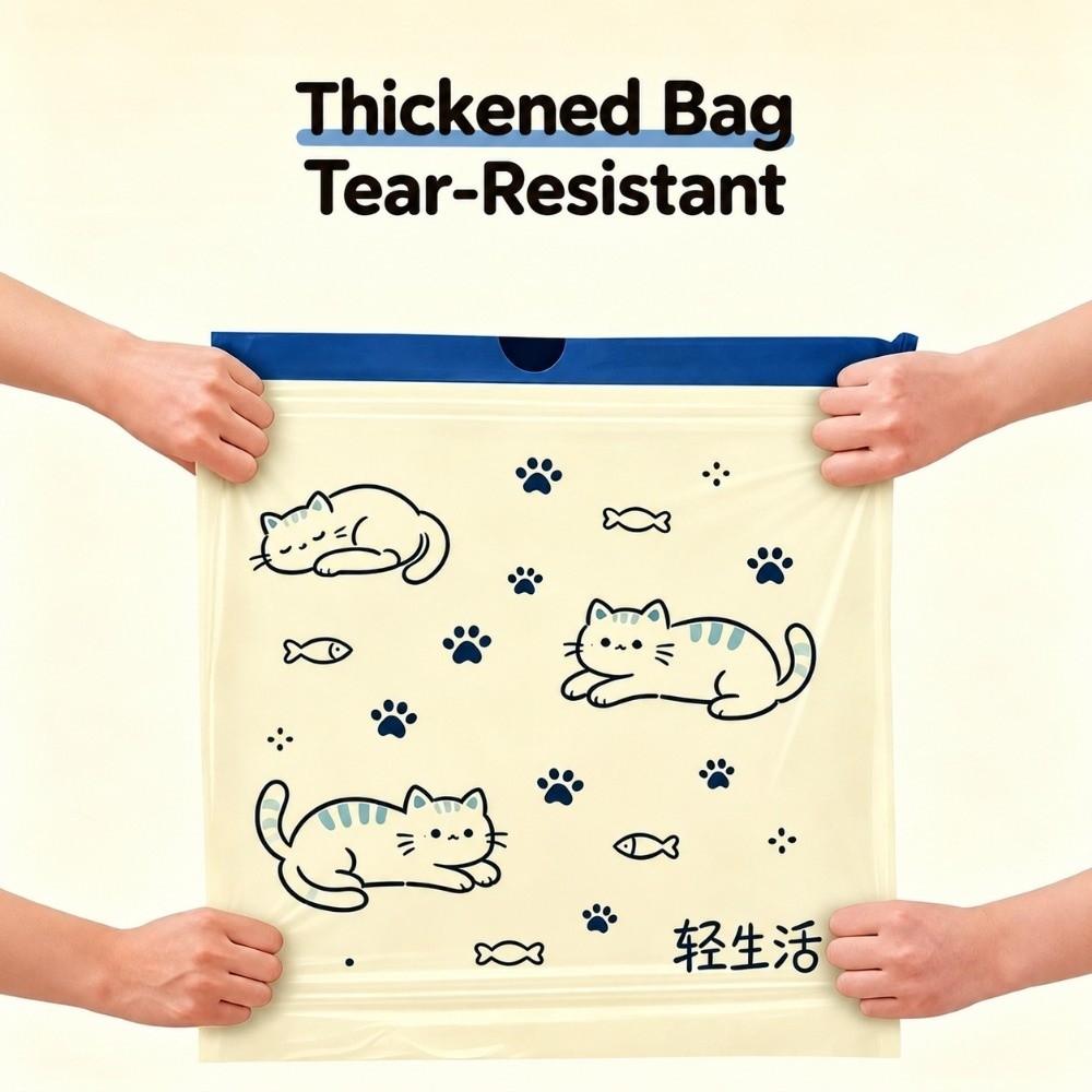50Pcs/Roll Cartoon Printed Disposable Garbage Bags Tear-Free Plastic Cleaning Bags Kitchen