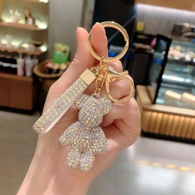 Exquisite Strassbär Schlüsselanhänger Charm für Damen - Niedliches Accessoire für Taschen und Autoschlüssel