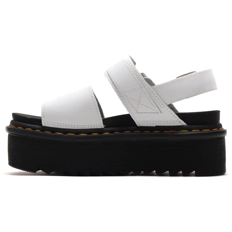 Dr. Martens Voss One Strap Open Toe Wedge Leather Thick Sole Sport Sandals Women Sandals White 26725100