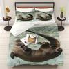 Otter Duvet Cover Animal Cartoon 3-Piece Set Children Cute Polyester Soft Breathable Comforter Animation Bedding