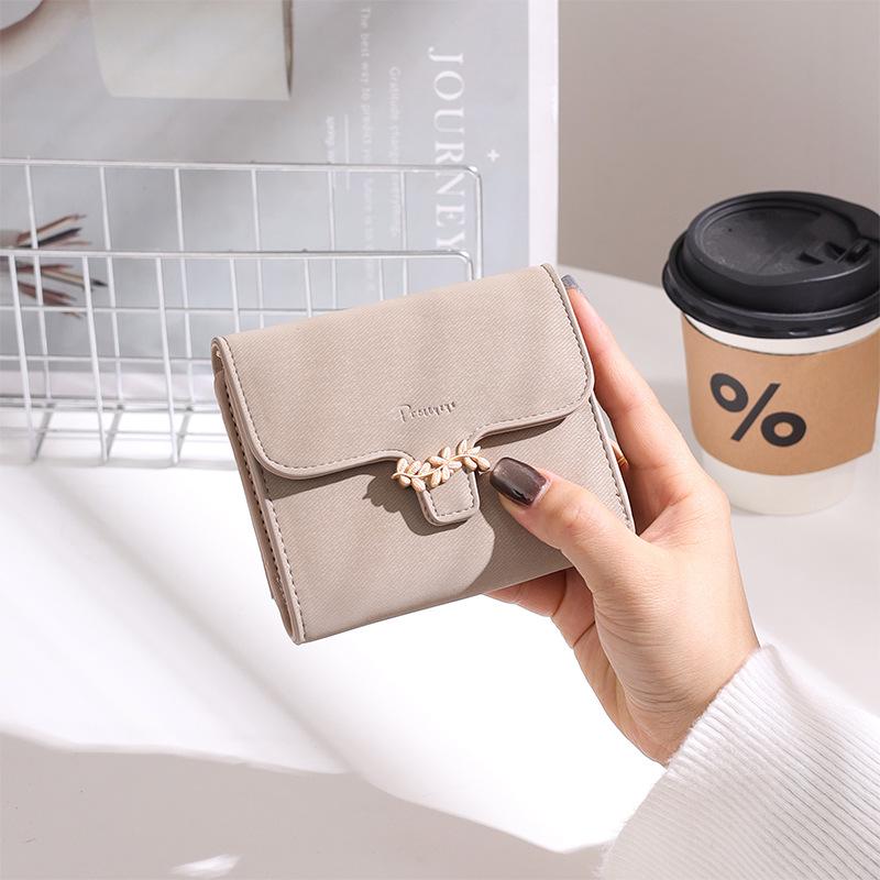 

Hopper New Women s Solid Color Tri-Fold Wallet with Multiple Card Slots and Coin Purse