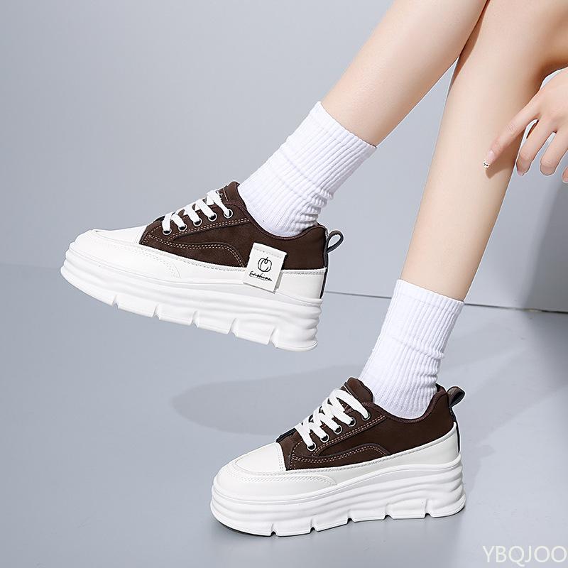 New Sports Soft Women's Shoes with Thick Sole for Increased Height Casual Low Cut Training Single Shoe for Running Zapatos Mujer