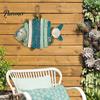 Lake House Wall Hanging Lighted Wooden Fish Decor, Rustic Nautical Fishing Wood Sculpture with LED Lights, Camp RV Coastal Ornaments Beach Theme