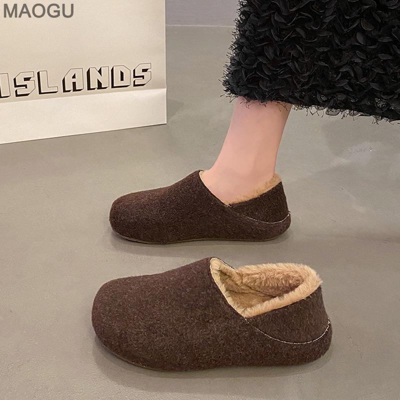 Обувь для женщин Осень Зима 2026 Ретро Повседневные Плюшевые Лоферы Меховые Слипоны Хлопковые Туфли Женские Удобные Zapatos De Mujer 40 кофейный 2830₽