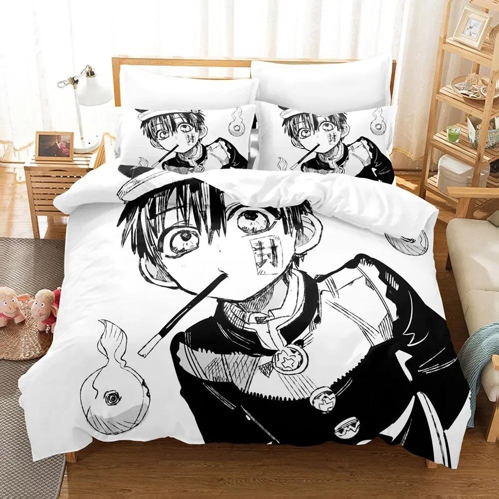 Mode 3D-Druck Anime Toiletten-gebundener Hanako-kun Bettwäsche-Set Bettbezug-Sets Steppdecke Bettwäsche Doppelgröße Erwachsene Kinder Geschenk