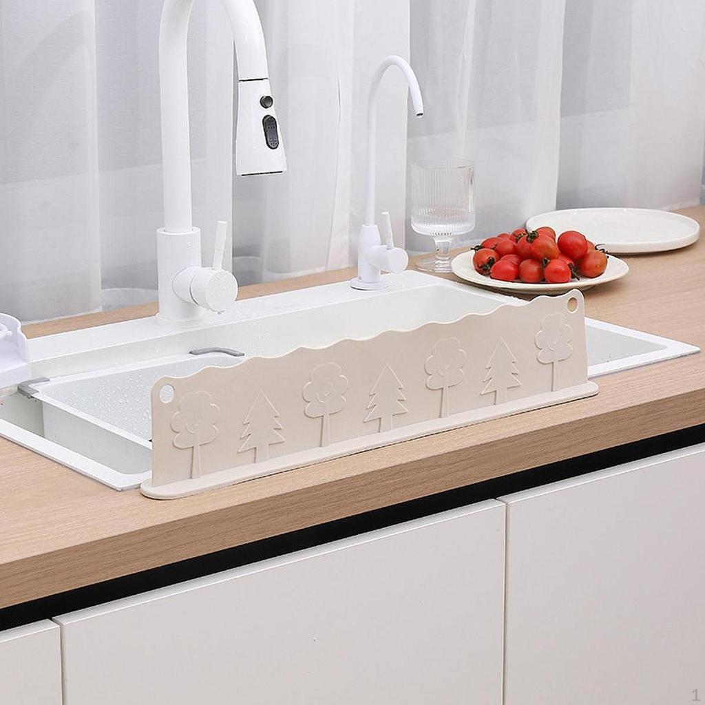 Kitchen Water Guard Board Anti Slip Baffle Sink Back for Cooktop Countertop Dish Washing