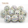 20Pcs 10mm Czech Crystal Stones Pave Clay Round Disco Ball Spacer Beads Accessories