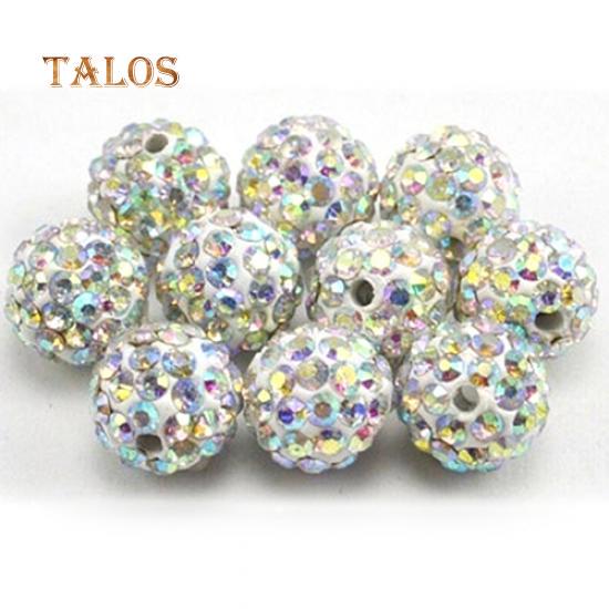 20Pcs 10mm Czech Crystal Stones Pave Clay Round Disco Ball Spacer Beads Accessories