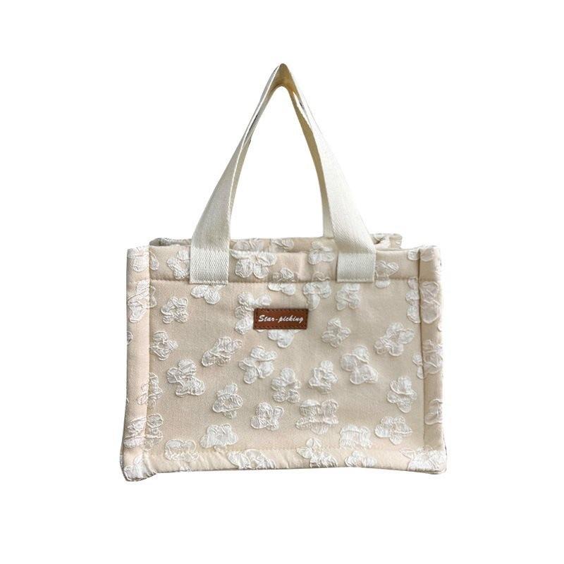 Sac Boîte à Lunch Pique-Nique Isolant Élégant avec Design en Dentelle Pratique à Main pour les Collations