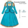 Halloween Childrens Medieval Princess Cosplay Dress With Crown And Scepter For Party
