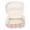Large Quilted Makeup Bag Cute Bow Cotton Cosmetic Bag for Women Girls Floral Aesthetic Toiletry Pouch