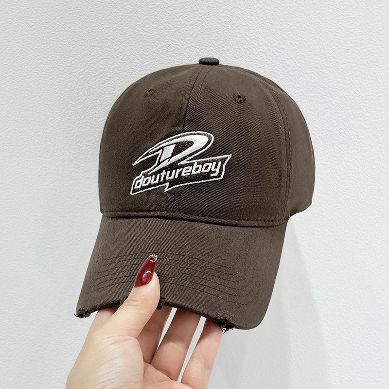 Embroidered Casual Baseball Cap for Boys and Girls Spring and Summer Sun Hat Korean Style Face Showing Little Duckball Cap