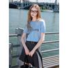 Sancai 2025 Autumn Flower Jacquard Knit Short Sleeve Pullover