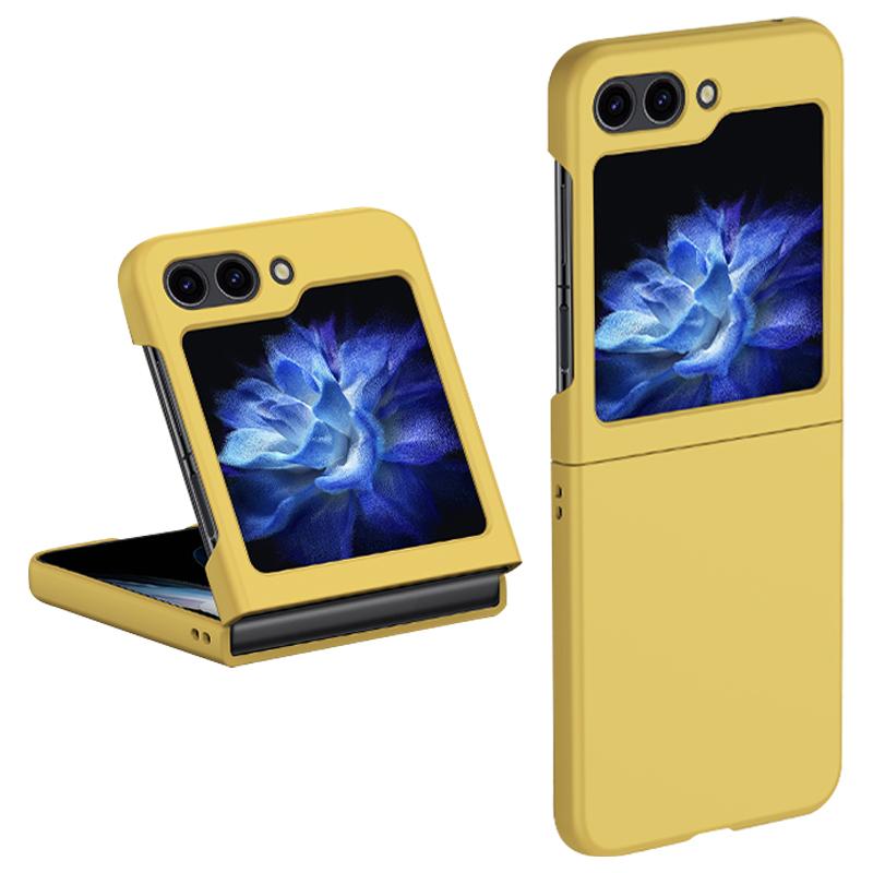 

Skin-touch Phone Case for Samsung Galaxy Z Flip5 5G Hinge Protection Hard PC Phone Cover Yellow