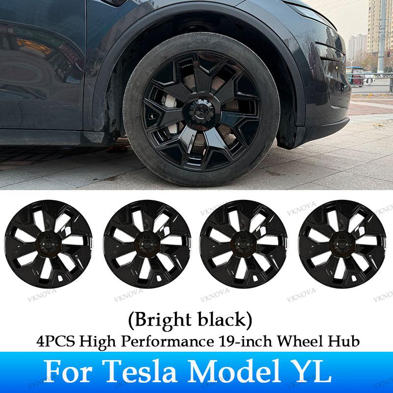 For Tesla Model YL Launch 2026 + 4PCS Hub Cap Car Replacement Wheel Cap 19 Inch Performance Automobile Hubcap Cover Accessories