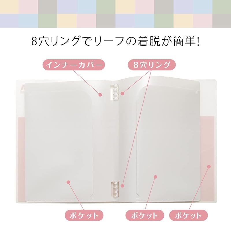 Kyokuto Associates Paperure Avance B5 Slim Binder, Pink Beige LN55PBG