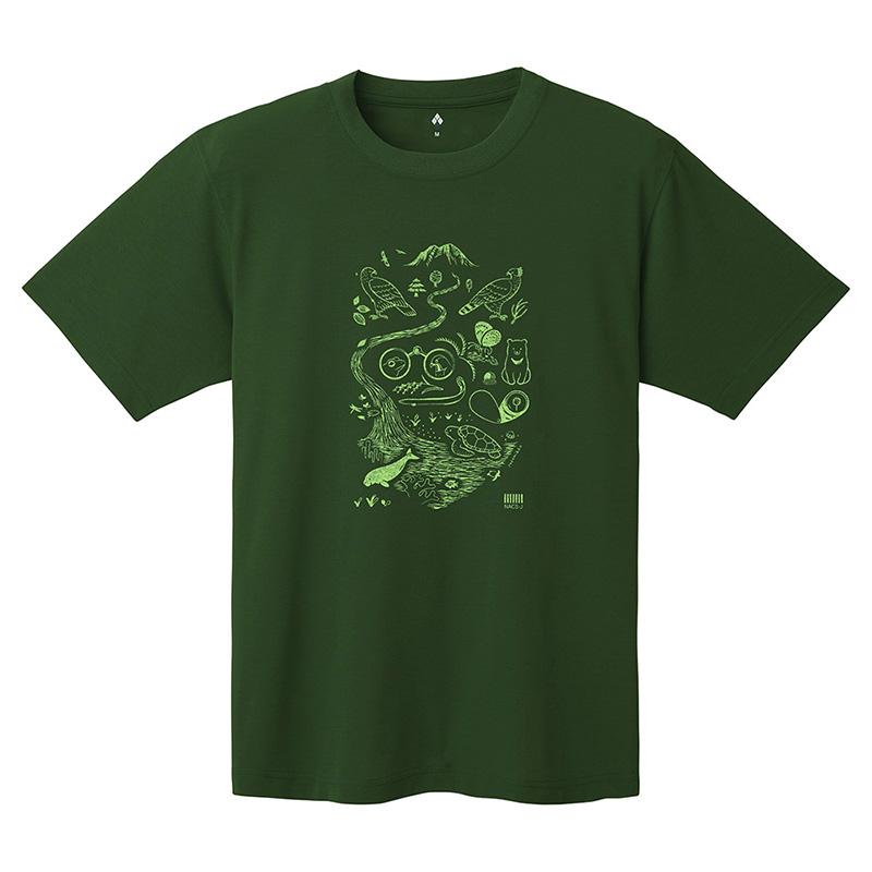 MONTBELL Outdoor Mountaineering Camping Quick Dry Crew Neck Short Sleeve T-Shirt Unisex Dark Green