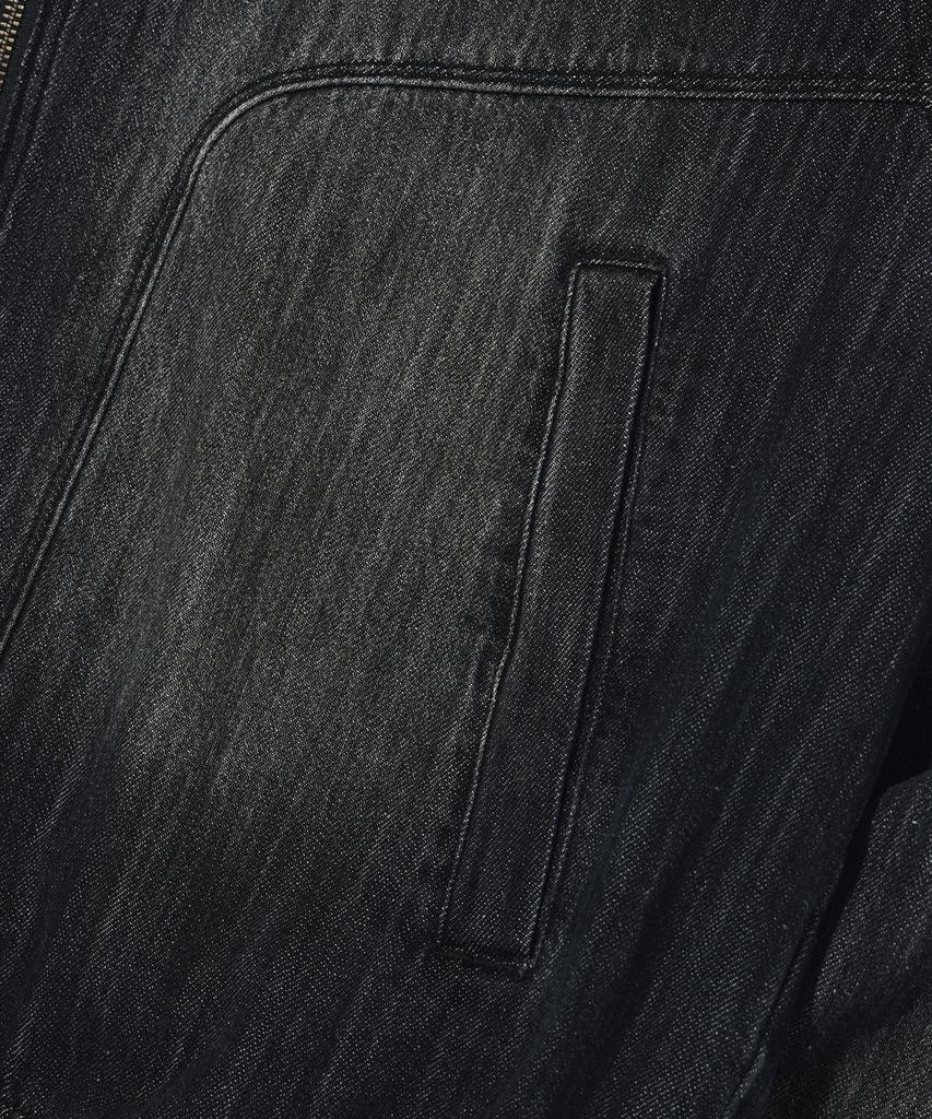 Annoyed Cut Brushed Denim Zip-Up Hoodie Lq1Ju032_Black