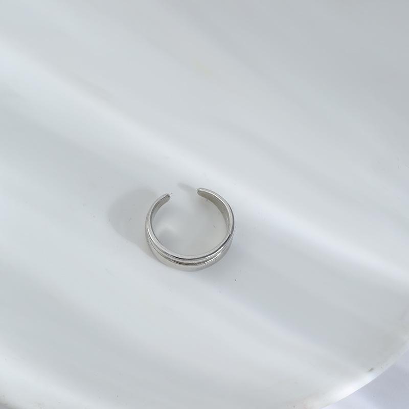 Double Layer Open Ring: Japanese-Korean Design in Gold & Silver