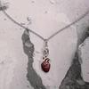 Fashionable Vampires Bat Heart Pendant Necklace with Elegant Crystals Accent for Mystery and Passion Casual Wear