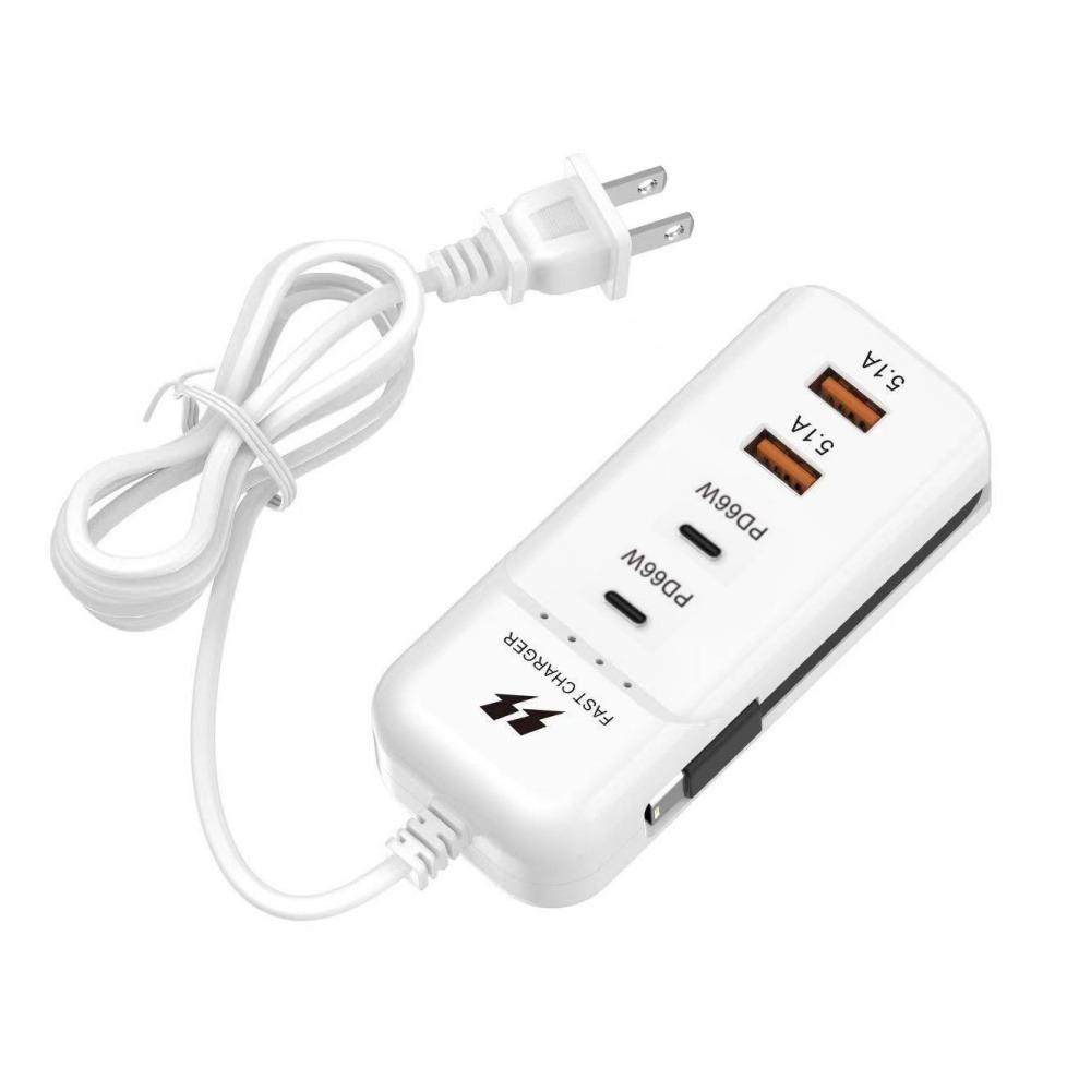 

5.1A Phone Charger Adapter 66W Mobile Phone Charge Power Strip Safety USB Charger Socket Office US 2U2C
