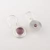 Purple Cat's Eye 925 Fine Silver Gemstone Jewelry Handmade Round Earrings 1.40" EE-4-47