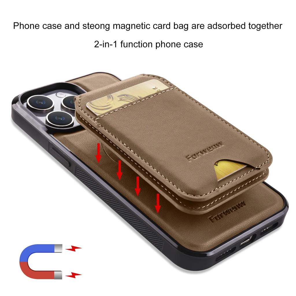 2 In 1 Detachable Card Solt Wallet Leather Magntic Wireless Charging Case For iPhone 16 Pro Max 15 14 Plus 13 12 11 SE2026 Cover