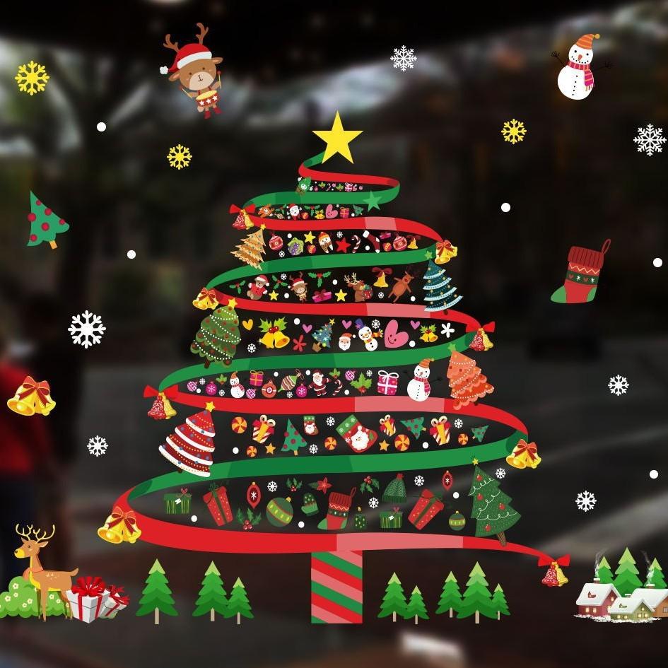 New Pvc Christmas Static Cling Window Decor Featuring Festive Santa Claus Design