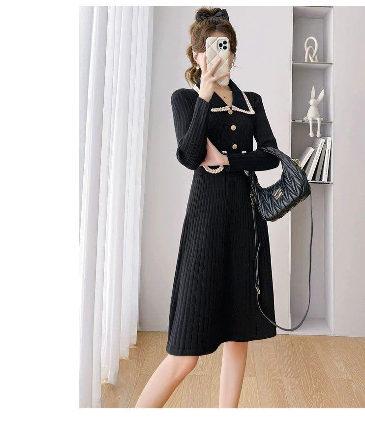 Elegant French Chic Knit Dress for Women - New Autumn/Winter Arrival, Perfect As a Base Layer or Inner Wear, Pairs Well with Coats.