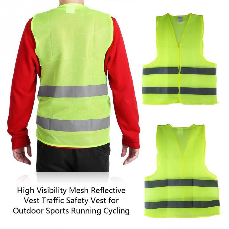 Reflective Vest Safety High Visibility Gear Stripes Jacket Night Running Walking