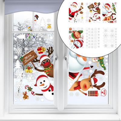 6 Sheets Christmas Window Stickers Xmas Decor Snowflake Static Clings,Christmas Decorations for