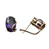 Purple Gold Bluestone Earrings, Simple Temperament, High-Grade Colored Gold-Plated Rose Gold Ear Buckles