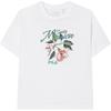 Floral Print Casual Cool Feel Bouquet Embroidery Loose Round Neck Short Sleeve T-Shirt Women T-Shirt White F11W428112F-WT