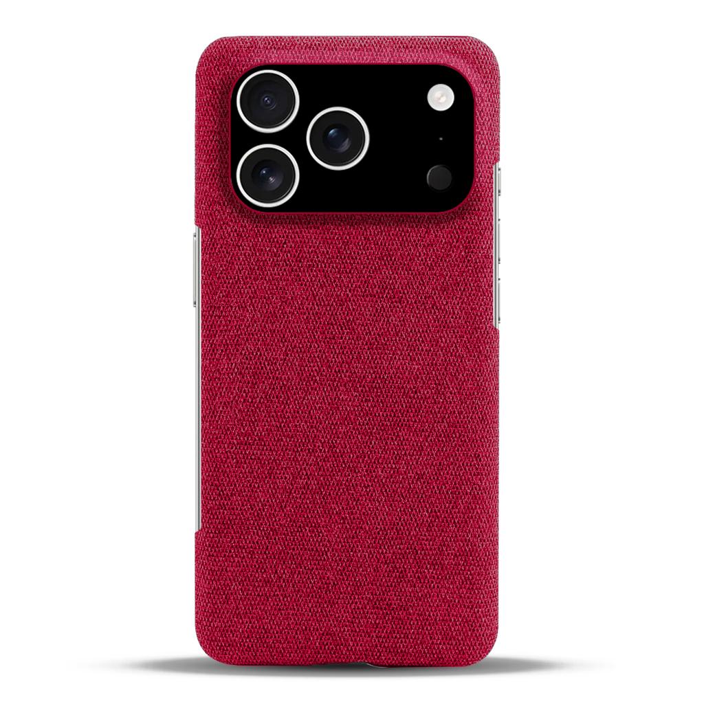 For iPhone 17 Pro Phone Case Cloth Texture Anti-Scratch Protective PC Back Cover