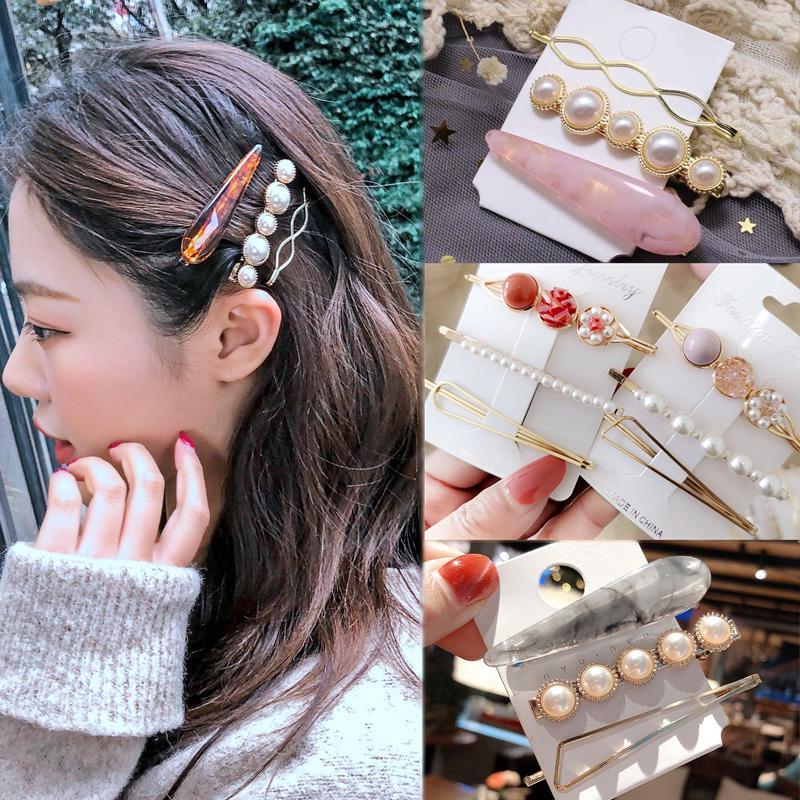 Клипы 3pcs/Set металла Перл Мрамор клип Винтаж простые шпильки заколки для волос – купить по низким ценам в интернет-магазине Joom