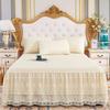 Korean Princess Lace Ruffle Bed Skirt & Mattress Protector 3-Piece Set