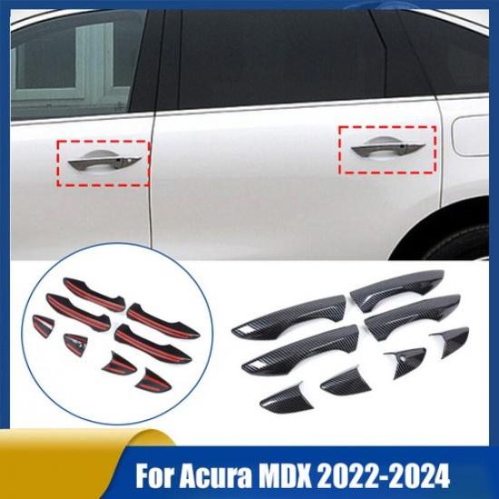 ABS Carbon Fiber Exterior Side Door Handle Cover Trim For Acura MDX -2024