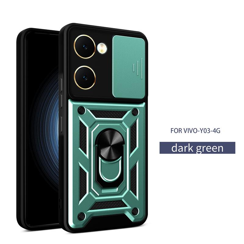 For Vivo Y03 4G Case Slide Lens Camera Protection Back Capa For Vivo Y03 4G  Y 03 VivoY03 Cover Magnetic Ring Holder Armor Funda