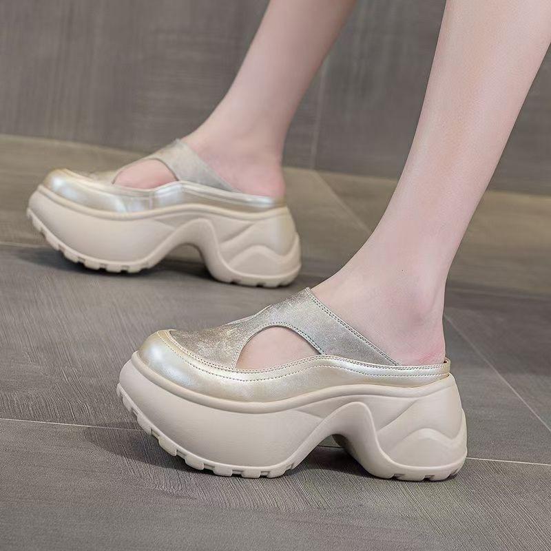 Summer High Thick Bottom Summer Shoe Casual Height Increase Party Modern Versatile Platform Women Sandals Baotou Slippers