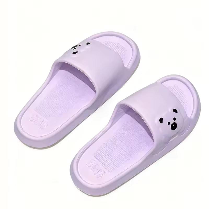 Summer Cartoon Bear Indoor Slippers for Women Lightweight Soft EVA Slides Woman Comfort Home Bathroom Non Slip Slippers