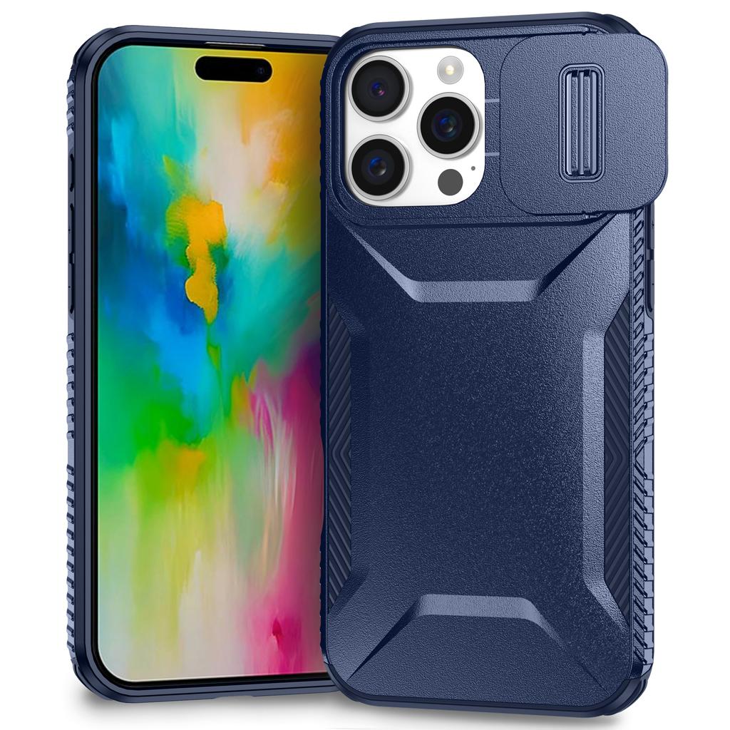 For iPhone 16 Pro Max Case Camshield TPU+PC Phone Cover Non-Slip Side Edge