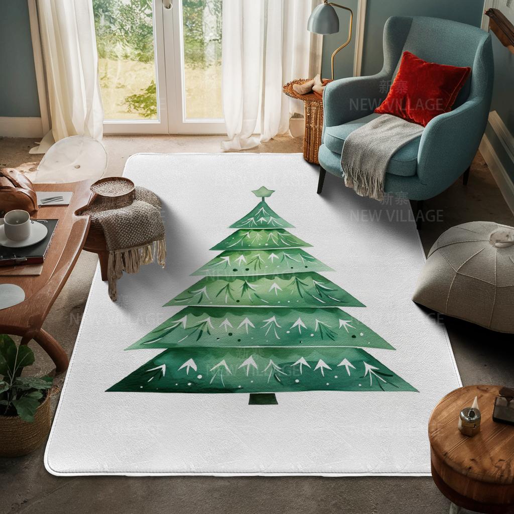 House Entrance Carpet Home Door Mat Living Room Bath Foot Bathroom Non-slip Water Absorption Rugs Bath Merry Christmas Winter