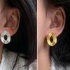Vintage Irregular Round Stud Earrings for Women – Elegant and Luxurious Design
